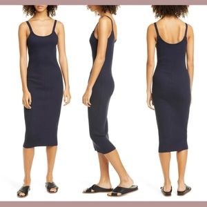 NWT $195 Vince [ XL ] Rib Camisole‎ Bodycon Midi Dress in Costal Blue